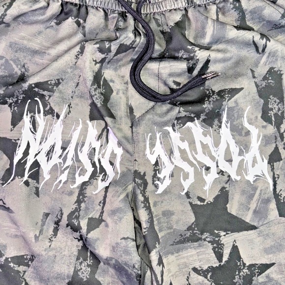 ROMWE Street Life Pants Mens Medium Camouflage Star Print Wide Leg Cargo Pants - Picture 3 of 12